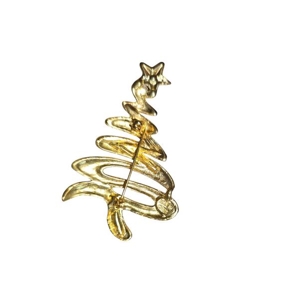 Vintage Christmas Tree Swirl Brooch Pin 3 " - Picture 2 of 4